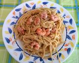 Foto del paso 7 de la receta Tallarines con gambas, salmón y trufa