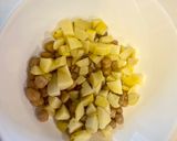 A picture of step 1 of Aloo Chana Chaat.