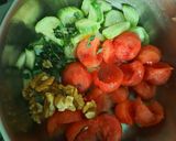 A picture of step 2 of Watermelon Walnut Salad.