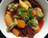 Hình bước làm 3 của món Soup rau củ sườn non