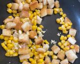 A picture of step 1 of Homemade croutons and sweet corn toppings 🌽.