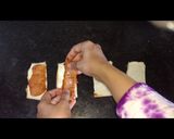 A picture of step 3 of Chicken swiss roll.