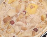 Gyömbéres Fahéjas Gyümölcsös rizstejszínes leves 🍐 körte 🍒 Alma 🍎🍒(rántásmentes habarásmentes) recept fázis 8 fotója