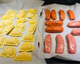A picture of step 2 of Sheet Pan Pierogis with Italian Sausage.