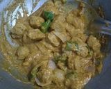 A picture of step 6 of Bell pepper and Soya chunks with Gravy.