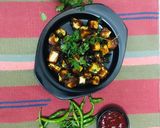 A picture of step 5 of Paneer 65.