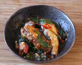 A picture of step 4 of Stir fried tin of sardines with chilli spinach 🐟 🌶.