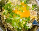 Hình bước làm 1 của món Chả đậu hũ bắp nấm rong biển dọn tủ