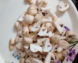 A picture of step 1 of Mushroom chilli.