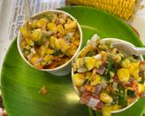 A picture of step 3 of Mexican Corn masala chaat cups.