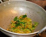 A picture of step 3 of Stir fried Cabbage, green peas, bok choy stuffed Pita bread.