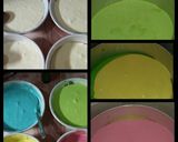 Foto langkah ke 4 dari resep Rainbow cake kukus Ny.Liem.