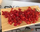 Une image de l'étape 6 de Salade de farfalles aux légumes, viandes grillées et olives.