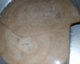 A picture of step 2 of Ragi mudda with mutton curry.