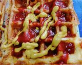 รูปขั้นตอนการทำที่ 2 ของ แซนวิชคีโต (ใช้ Chaffles แทนขนมปัง)