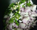 A picture of step 2 of Spinach Corn Bharta.