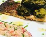 Foto del paso 4 de la receta: Salmón en Evolución - En Hojas de Parra con Suero Costeño, Salmón Skin Y Tartar