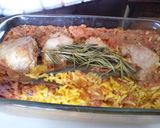 A picture of step 5 of Leftover chicken rice casserole.
