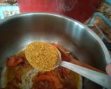 A picture of step 2 of Achari bhindi.