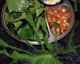 A picture of step 1 of Arabi leaves ki saag.