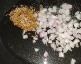 A picture of step 1 of Achari Dry Aaloo.