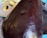 A picture of step 1 of Lebanese style deep fried aubergine 🍆.