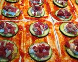 Foto del paso 9 de la receta Mini pizzas de calabacín, jamón y queso Philadelphia