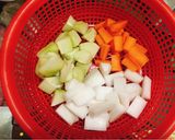 Hình bước làm 2 của món Tàu hủ kho rau củ