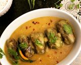 A picture of step 5 of Bharwan Parwal Kadhi (Stuffed Pointed Gourd in Yoghurt Sauce).