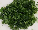 A picture of step 1 of Methi Besan.