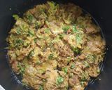 A picture of step 13 of Hyderabadi Mutton dum Biriyani in restaurant style.