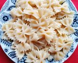 A picture of step 1 of Farfalle Pasta in Cheesy White Sauce.