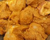 A picture of step 4 of Malaysian net crepes with Indian stuffed chicken.