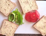 A picture of step 2 of Brown bread vegan sandwich 😋.