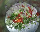 A picture of step 2 of Schezwan bhel.