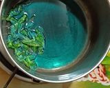 A picture of step 2 of Butterfly pea flower syrup.