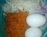 A picture of step 5 of Fried rice,peppered liver and sausage with coleslaw.