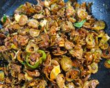 A picture of step 6 of Kaju Karela.