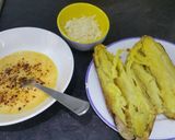 A picture of step 1 of Omelette with cheese and sweet potato.