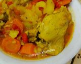 عکس مرحله 1 از دستور خوراک مرغ با سیب زمینی و هویج