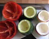 Une image de l'étape 1 de Poivrons courgettes et navets farcis aux légumes.