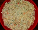 A picture of step 3 of Mike's Creamy Seafood Spread On Bagels & Crostinis.
