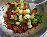 A picture of step 3 of Mixed Vegetables Kolhapuri.