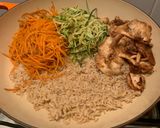 A picture of step 5 of Beef and vegetable Korean rice bowl aka bibimbap.