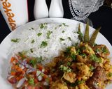 A picture of step 5 of Gobi, gosht and ublay Chawel.