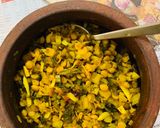 A picture of step 5 of Gobhi danthal with chana dal (cauliflower stalk with chickpea lentils).