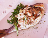 Foto del paso 5 de la receta: Dorada rellena de gambas y berberechos