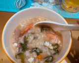 Foto langkah ke 4 dari resep Resep Bubur Telor asin,udang,Ubi dan daging.