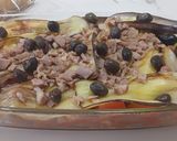 Foto del paso 6 de la receta Ensalada templada de tomate rosa, berenjena y jamón