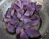 A picture of step 2 of Chatpata kand(purple yam).